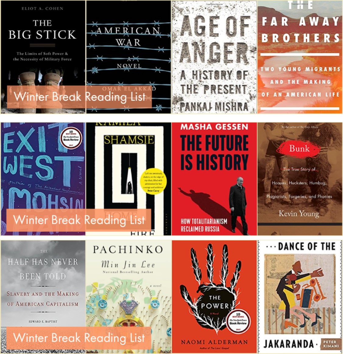 book cover reading list collage