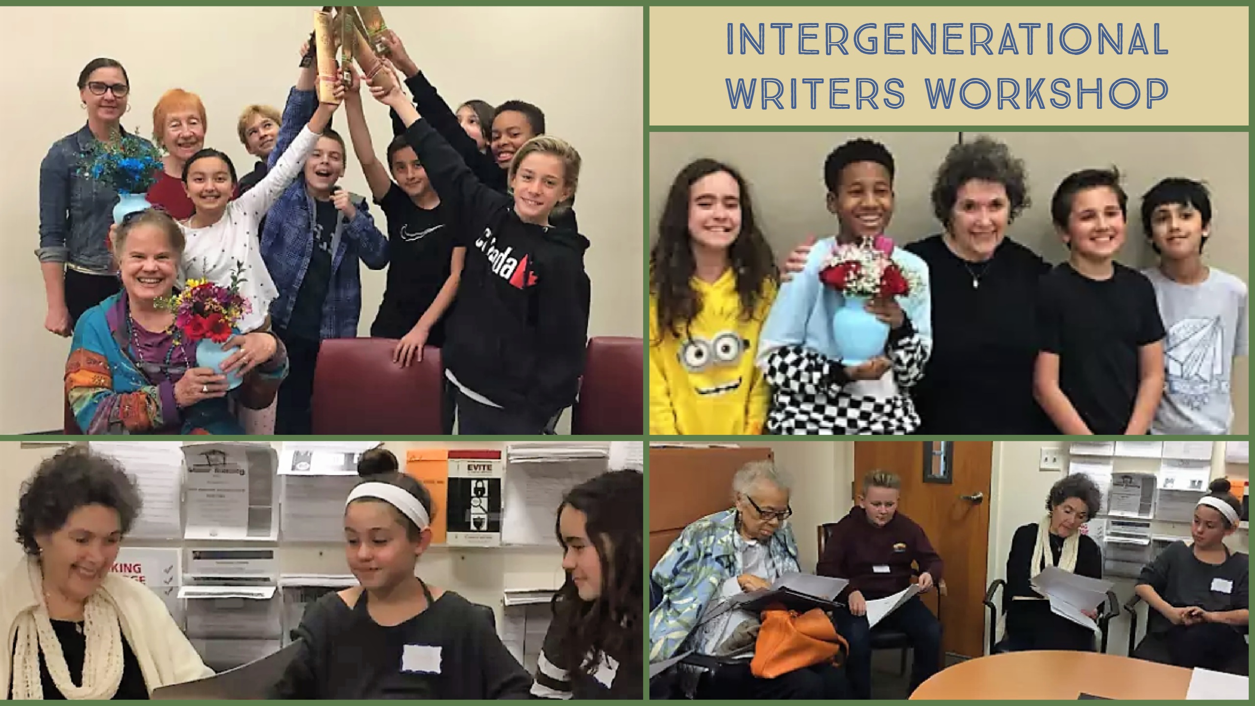 intergenerational writers workshop collage