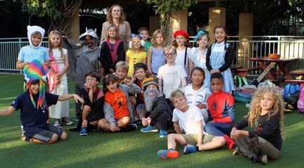 children in costumes at the school