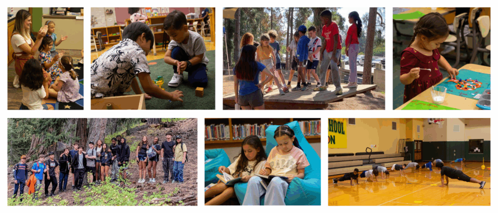 A collage of photos showing Turning Point School students and teachers engaging in learning during the first week of school